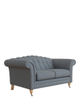 Laura Ashley Gloucester Small 2 Seater Sofa, Oak Leg, Anneliese Midnight Blue