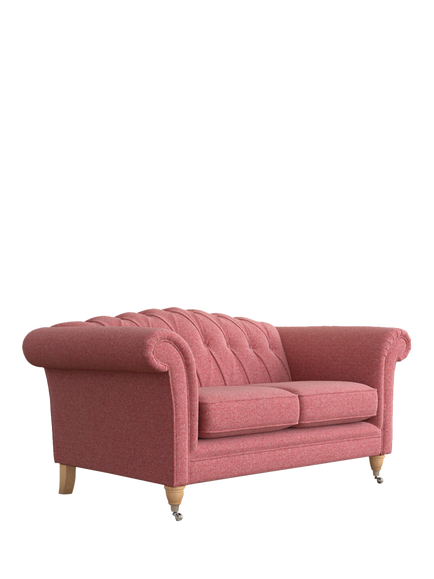 Laura Ashley Gloucester Small 2 Seater Sofa, Oak Leg, Anneliese Rosewood Red