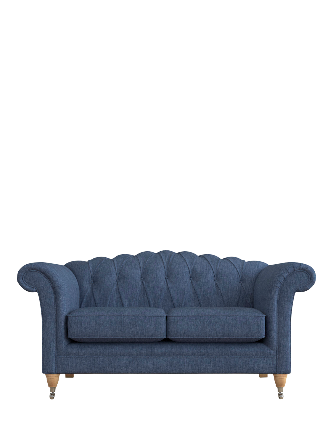 Gloucester Range, Laura Ashley Gloucester Small 2 Seater Sofa, Oak Leg, Bainton Midnight Navy