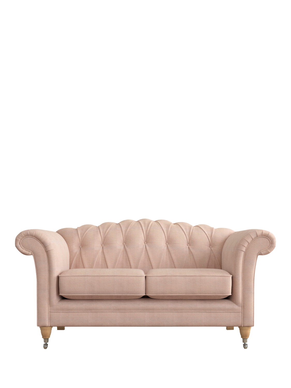Gloucester Range, Laura Ashley Gloucester Small 2 Seater Sofa, Oak Leg, Edwin Blush Pink