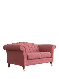 Laura Ashley Gloucester Small 2 Seater Sofa, Teak Leg, Anneliese Rosewood Red