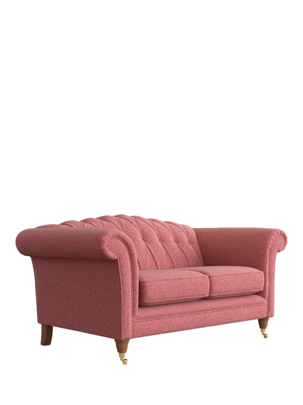 Laura Ashley Gloucester Small 2 Seater Sofa, Teak Leg, Anneliese Rosewood Red