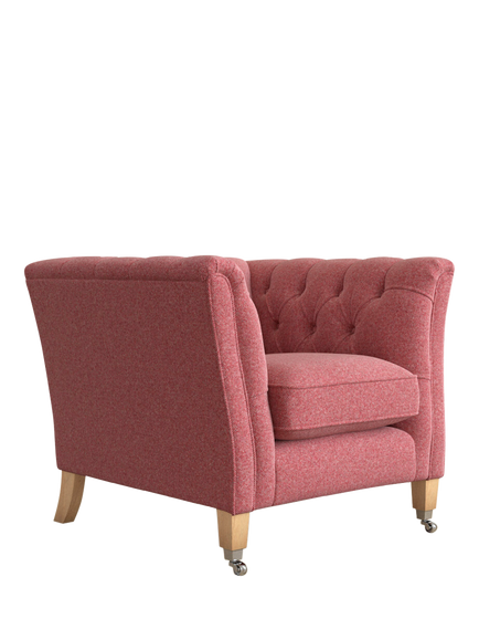 Laura Ashley Chatsworth Armchair, Oak Leg, Anneliese Rosewood Red