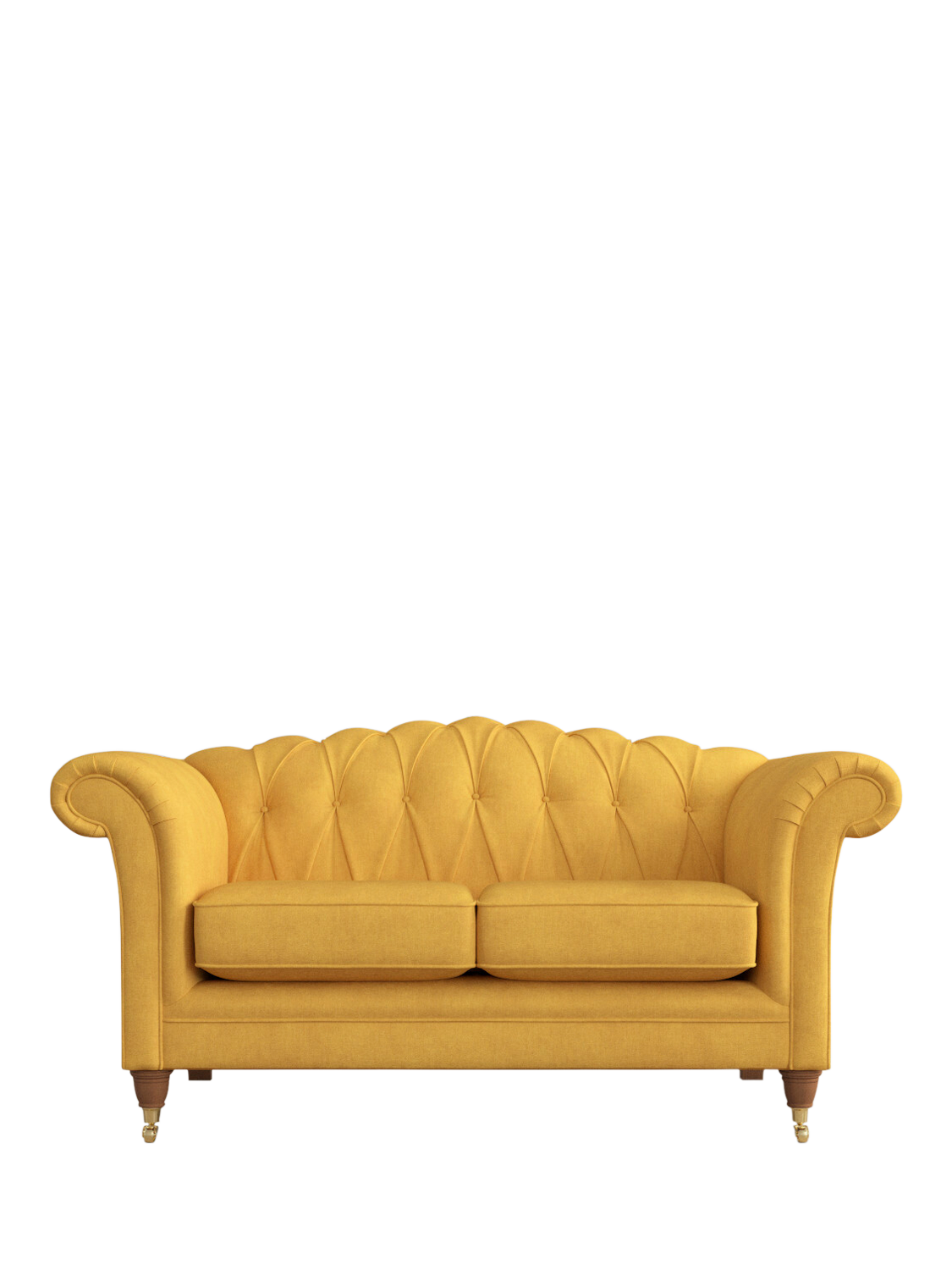 Gloucester Range, Laura Ashley Gloucester Small 2 Seater Sofa, Teak Leg, Bainton Ochre Yellow