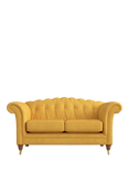 Laura Ashley Gloucester Small 2 Seater Sofa, Teak Leg, Bainton Ochre Yellow