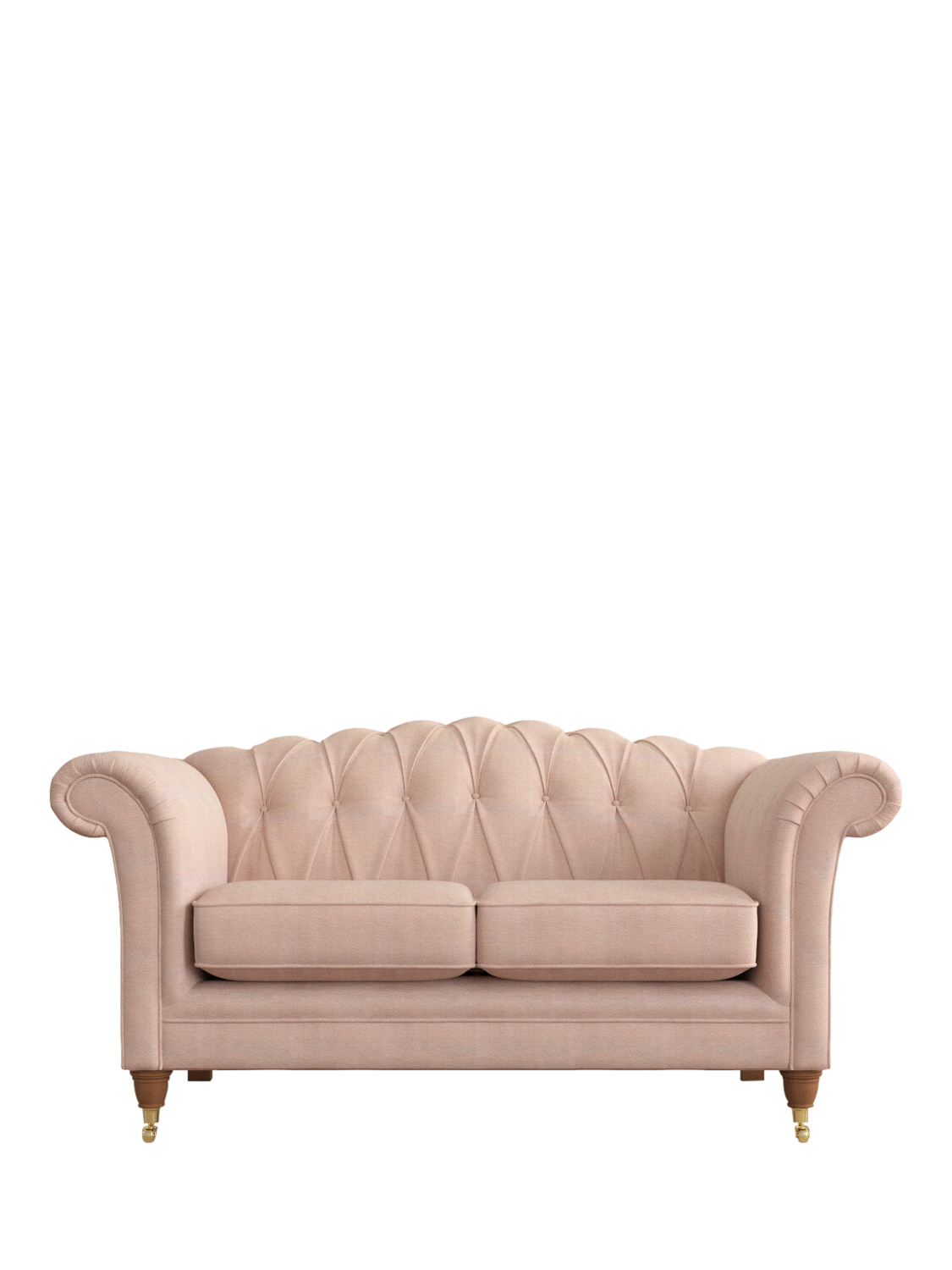 Gloucester Range, Laura Ashley Gloucester Small 2 Seater Sofa, Teak Leg, Edwin Blush Pink