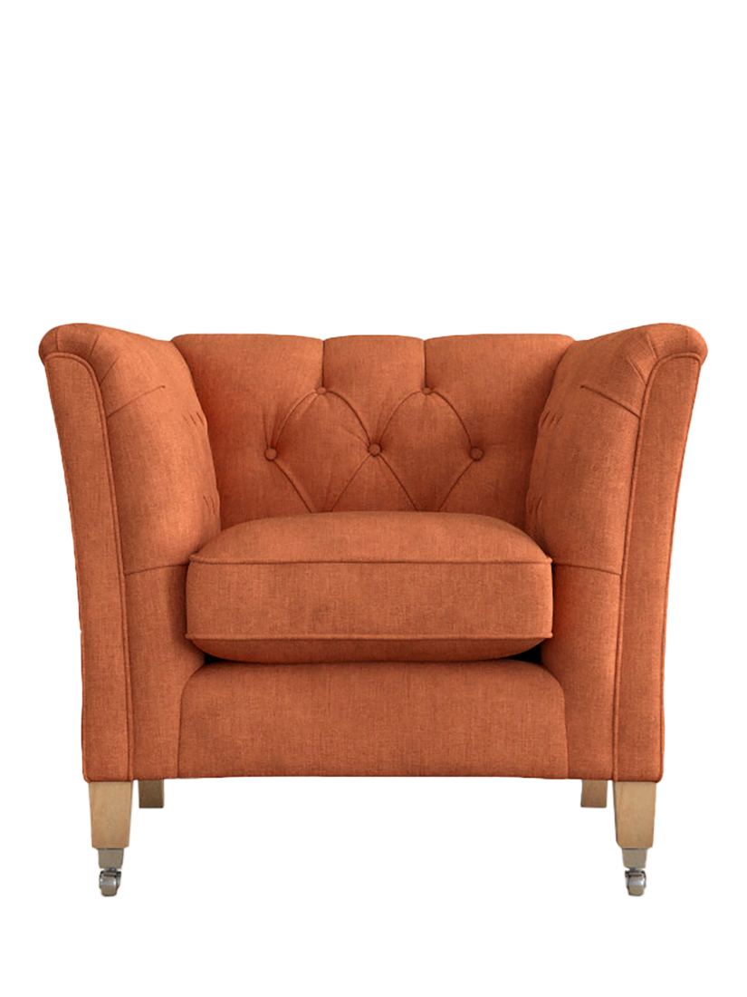 Chatsworth Range, Laura Ashley Chatsworth Armchair, Oak Leg, Bainton Terracotta