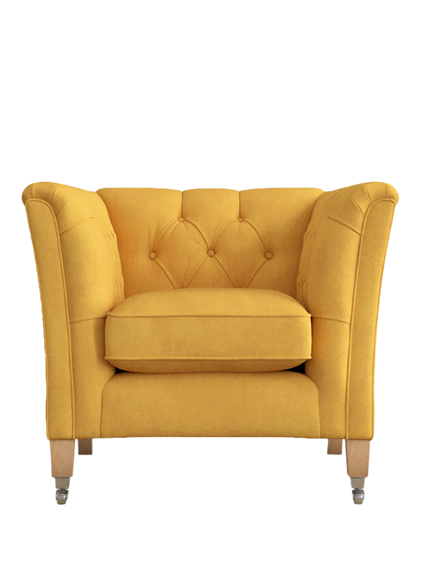 Chatsworth Range, Laura Ashley Chatsworth Armchair, Oak Leg, Bainton Ochre Yellow