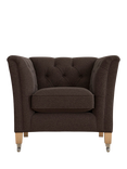 Laura Ashley Chatsworth Armchair, Oak Leg, Harley Chestnut Brown