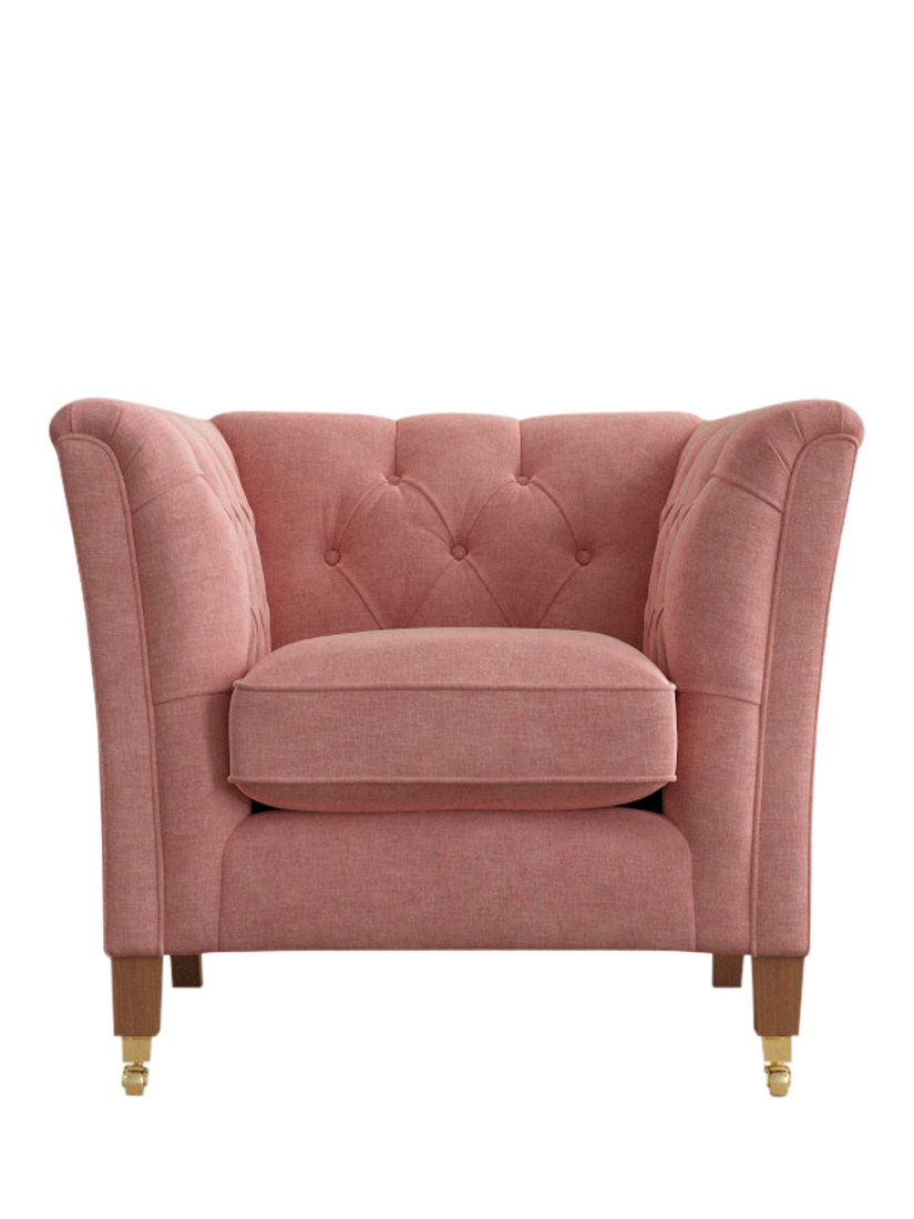 Chatsworth Range, Laura Ashley Chatsworth Armchair, Teak Leg, Bainton Old Rose Pink