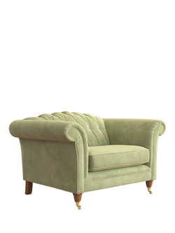 Laura Ashley Gloucester Snuggler, Teak Leg, Orla Pale Hedgerow Green