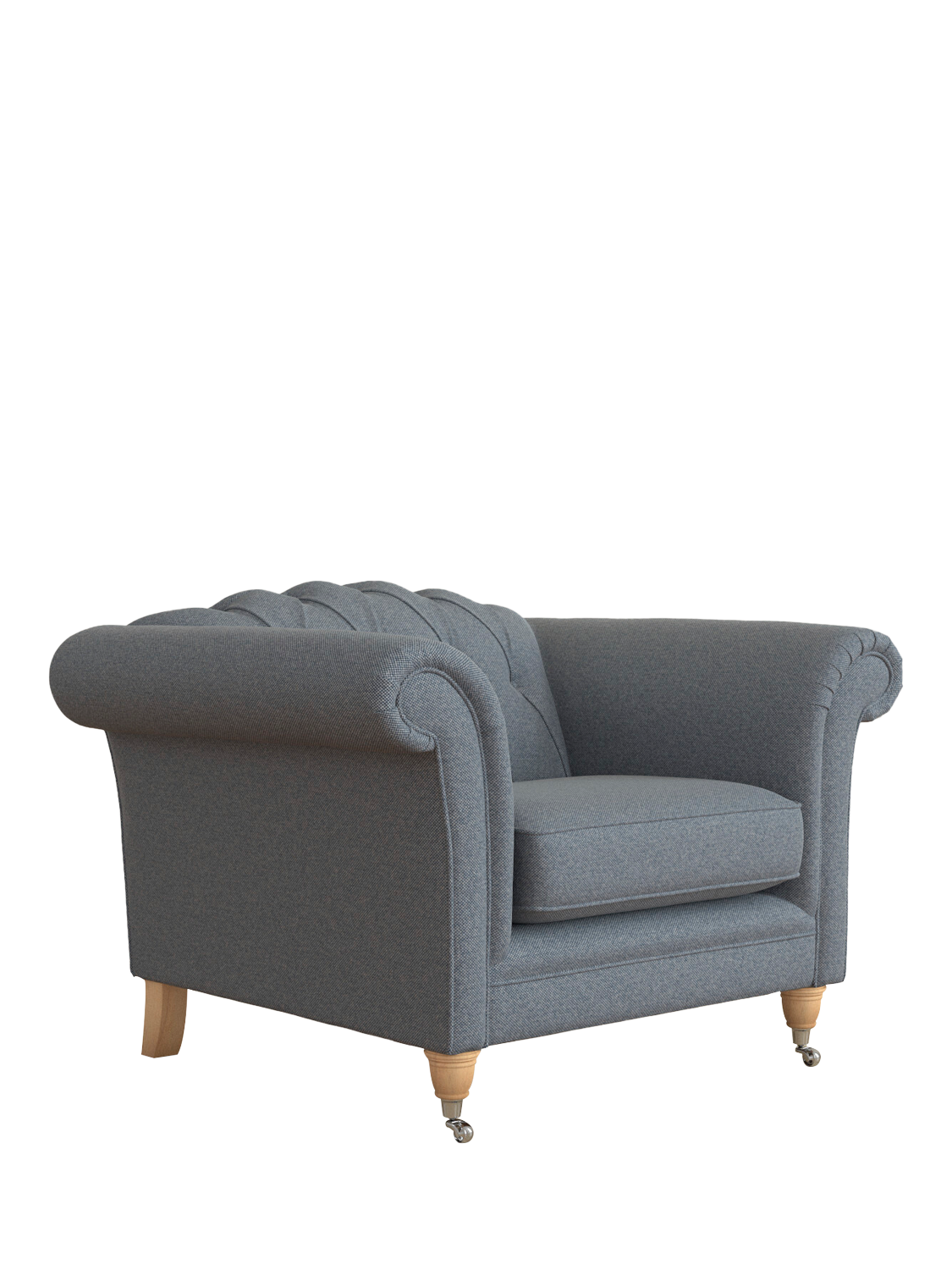Gloucester Range, Laura Ashley Gloucester Armchair, Oak Leg, Anneliese Midnight Blue