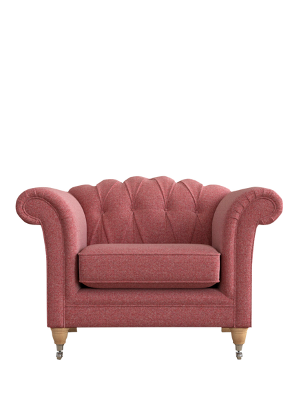 Laura Ashley Gloucester Armchair, Oak Leg, Anneliese Rosewood Red