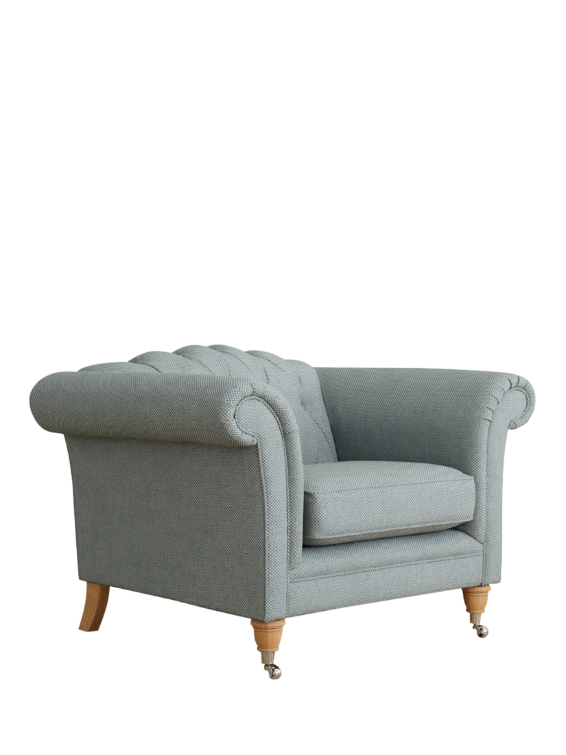 Gloucester Range, Laura Ashley Gloucester Armchair, Oak Leg, Anneliese Seaspray