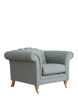 Laura Ashley Gloucester Armchair, Oak Leg, Anneliese Seaspray