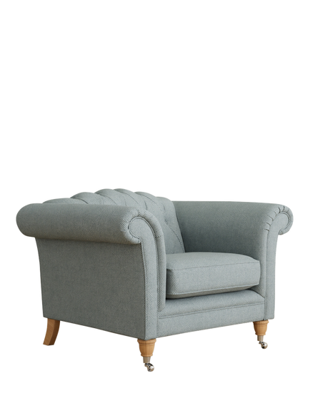 Laura Ashley Gloucester Armchair, Oak Leg, Anneliese Seaspray