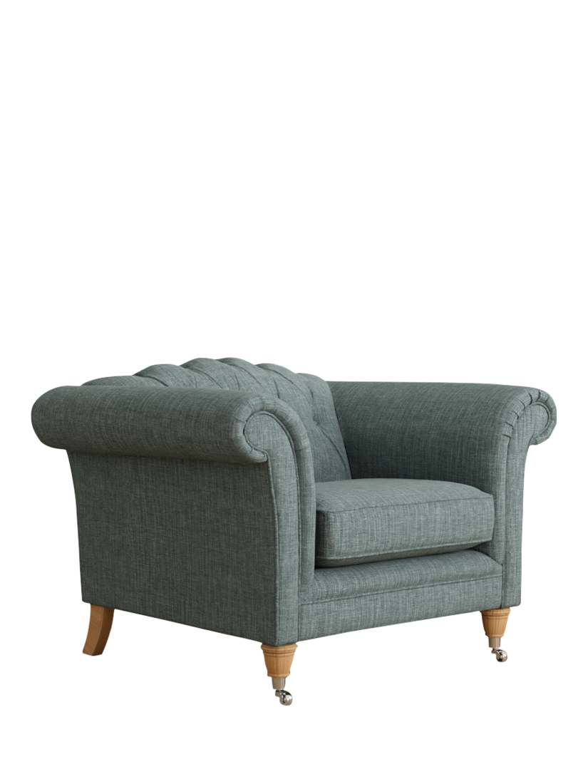 Gloucester Range, Laura Ashley Gloucester Armchair, Oak Leg, Bainton Newport Blue