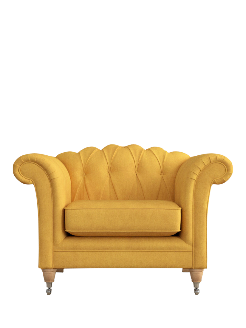 Gloucester Range, Laura Ashley Gloucester Armchair, Oak Leg, Bainton Ochre Yellow