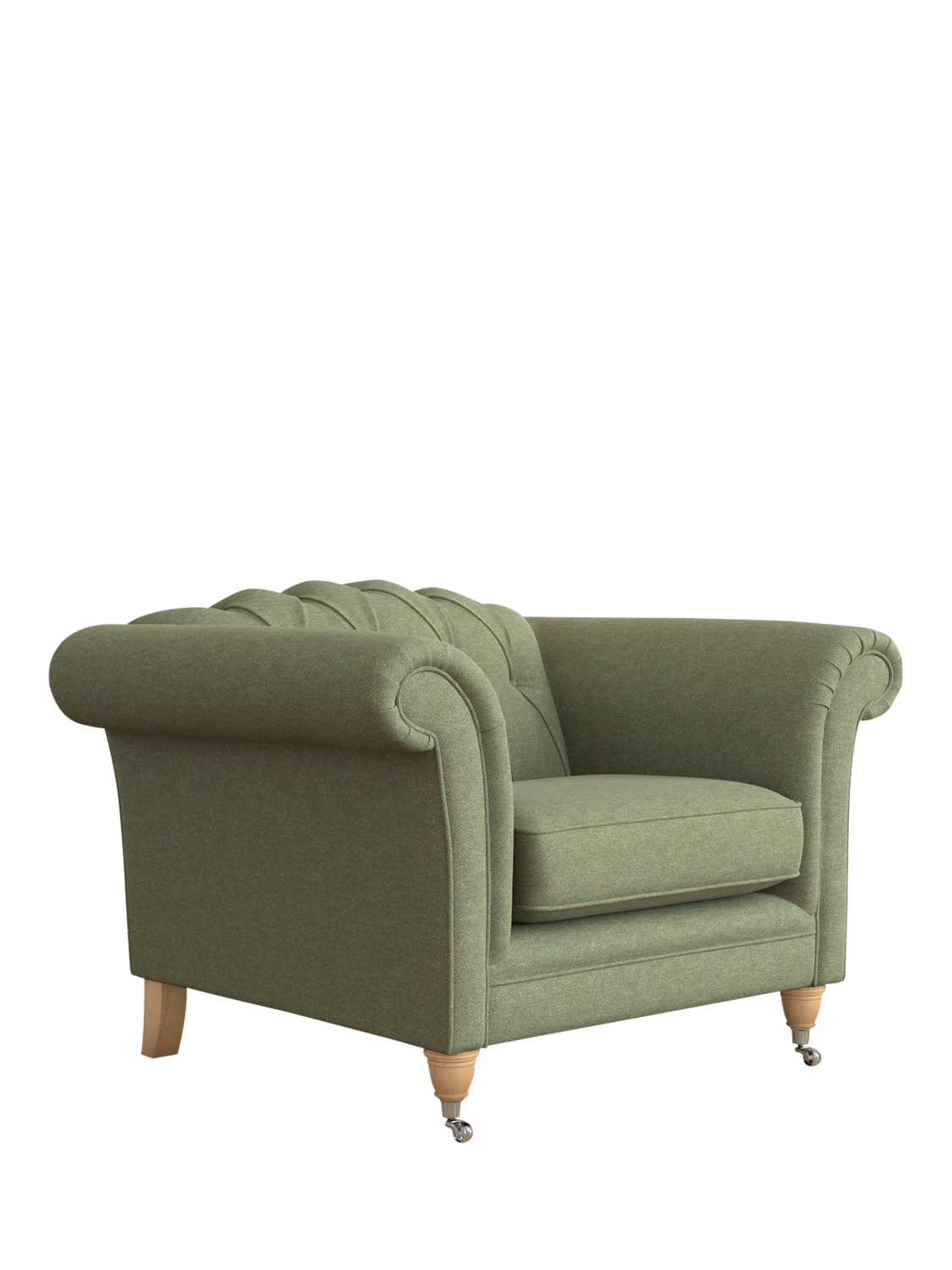 Gloucester Range, Laura Ashley Gloucester Armchair, Oak Leg, Harley Moss Green