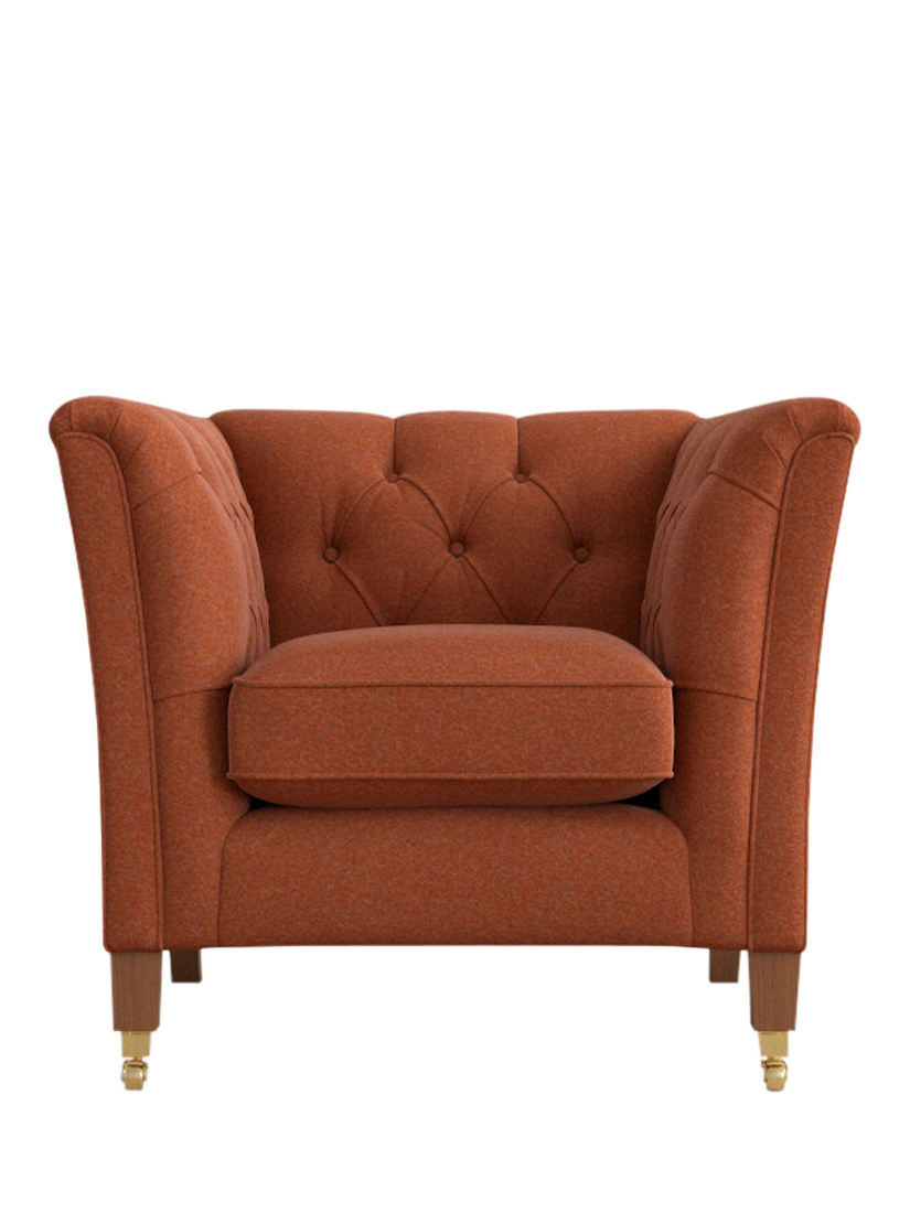 Chatsworth Range, Laura Ashley Chatsworth Armchair, Teak Leg, Harley Terracotta Orange