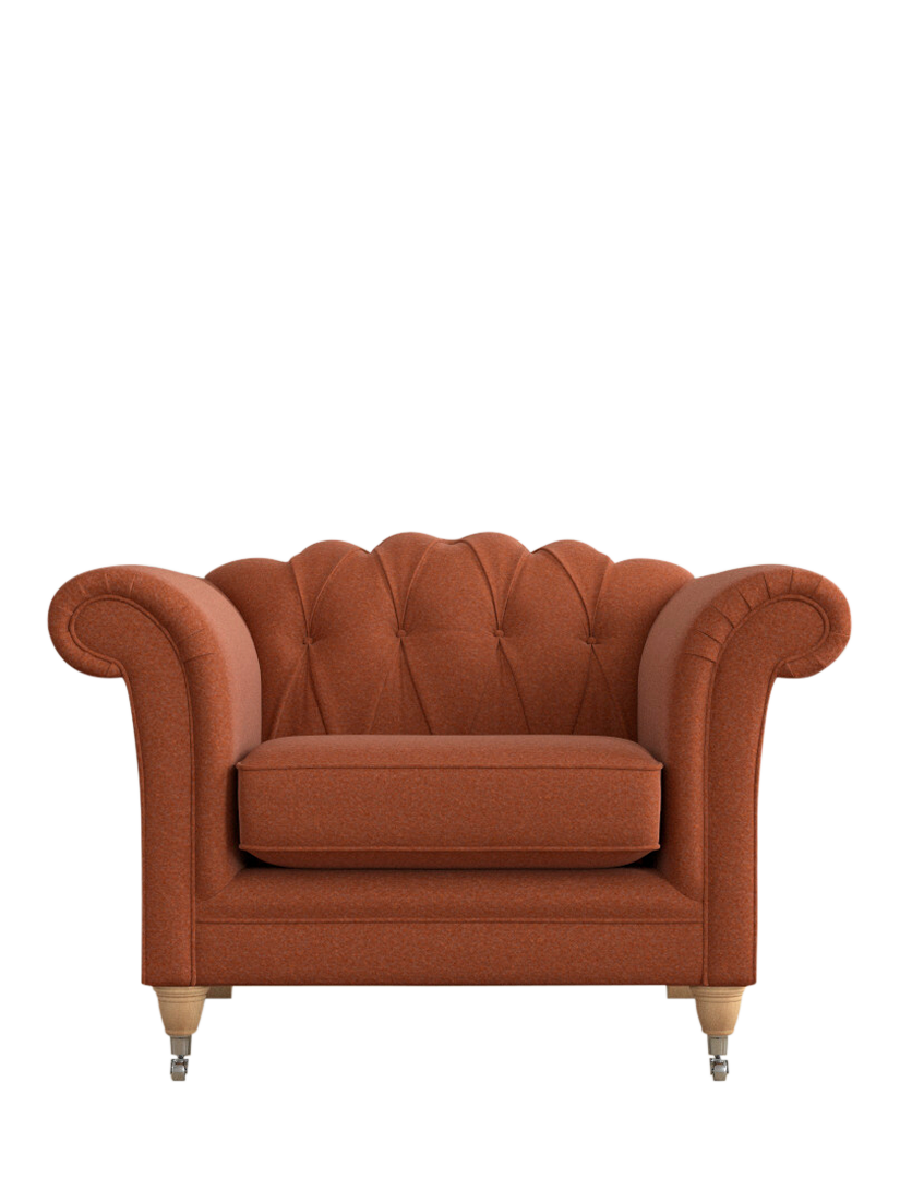 Gloucester Range, Laura Ashley Gloucester Armchair, Oak Leg, Harley Terracotta Orange