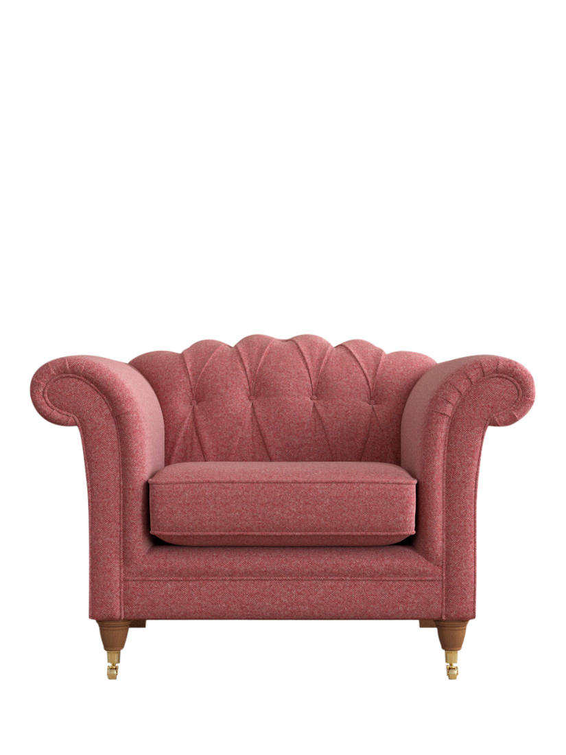 Gloucester Range, Laura Ashley Gloucester Armchair, Teak Leg, Anneliese Rosewood Red