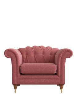 Laura Ashley Gloucester Armchair, Teak Leg, Anneliese Rosewood Red