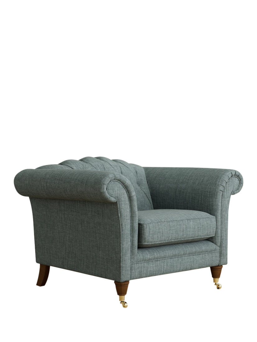 Gloucester Range, Laura Ashley Gloucester Armchair, Teak Leg, Bainton Newport Blue