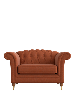 Laura Ashley Gloucester Armchair, Teak Leg, Harley Terracotta Orange