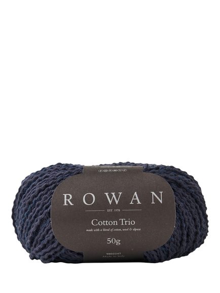 Rowan Cotton Trio Knitting Yarn, 50g, Charcoal