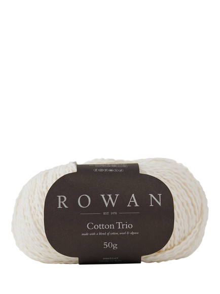 Rowan Cotton Trio Knitting Yarn, 50g, Polar