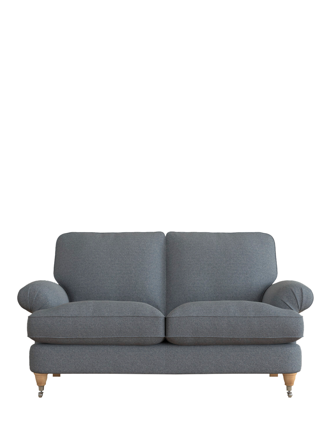 Beaumaris Range, Laura Ashley Beaumaris Small 2 Seater Sofa, Oak Leg, Anneliese Midnight Blue