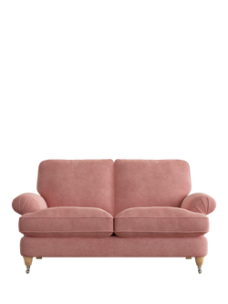 Laura Ashley Beaumaris Small 2 Seater Sofa, Oak Leg, Bainton Old Rose Pnk
