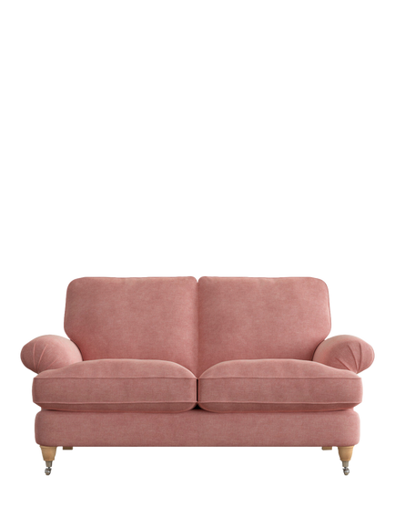 Laura Ashley Beaumaris Small 2 Seater Sofa, Oak Leg, Bainton Old Rose Pnk