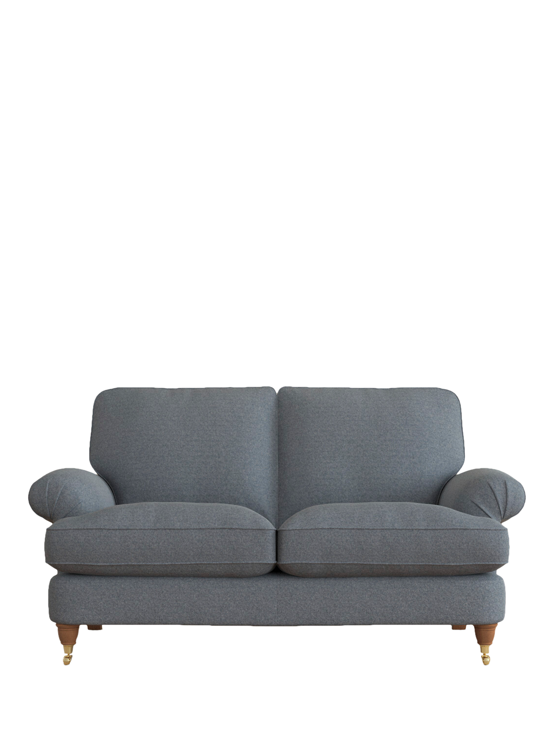 Beaumaris Range, Laura Ashley Beaumaris Small 2 Seater Sofa, Teak Leg, Anneliese Midnight Blue