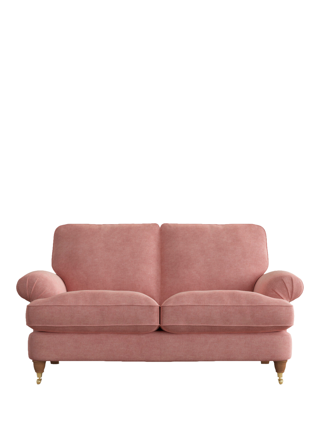 Beaumaris Range, Laura Ashley Beaumaris Small 2 Seater Sofa, Teak Leg, Bainton Old Rose Pink