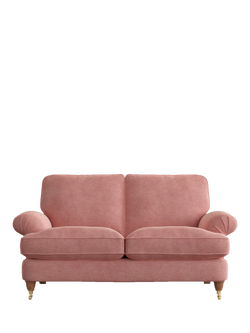 Laura Ashley Beaumaris Small 2 Seater Sofa, Teak Leg, Bainton Old Rose Pnk