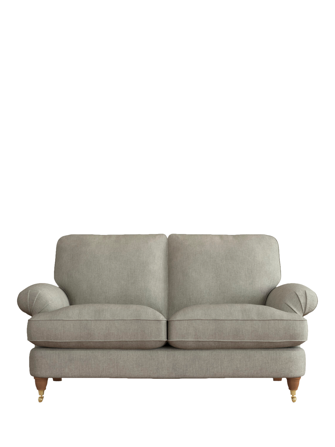 Beaumaris Range, Laura Ashley Beaumaris Small 2 Seater Sofa, Teak Leg, Bainton Pale Steel