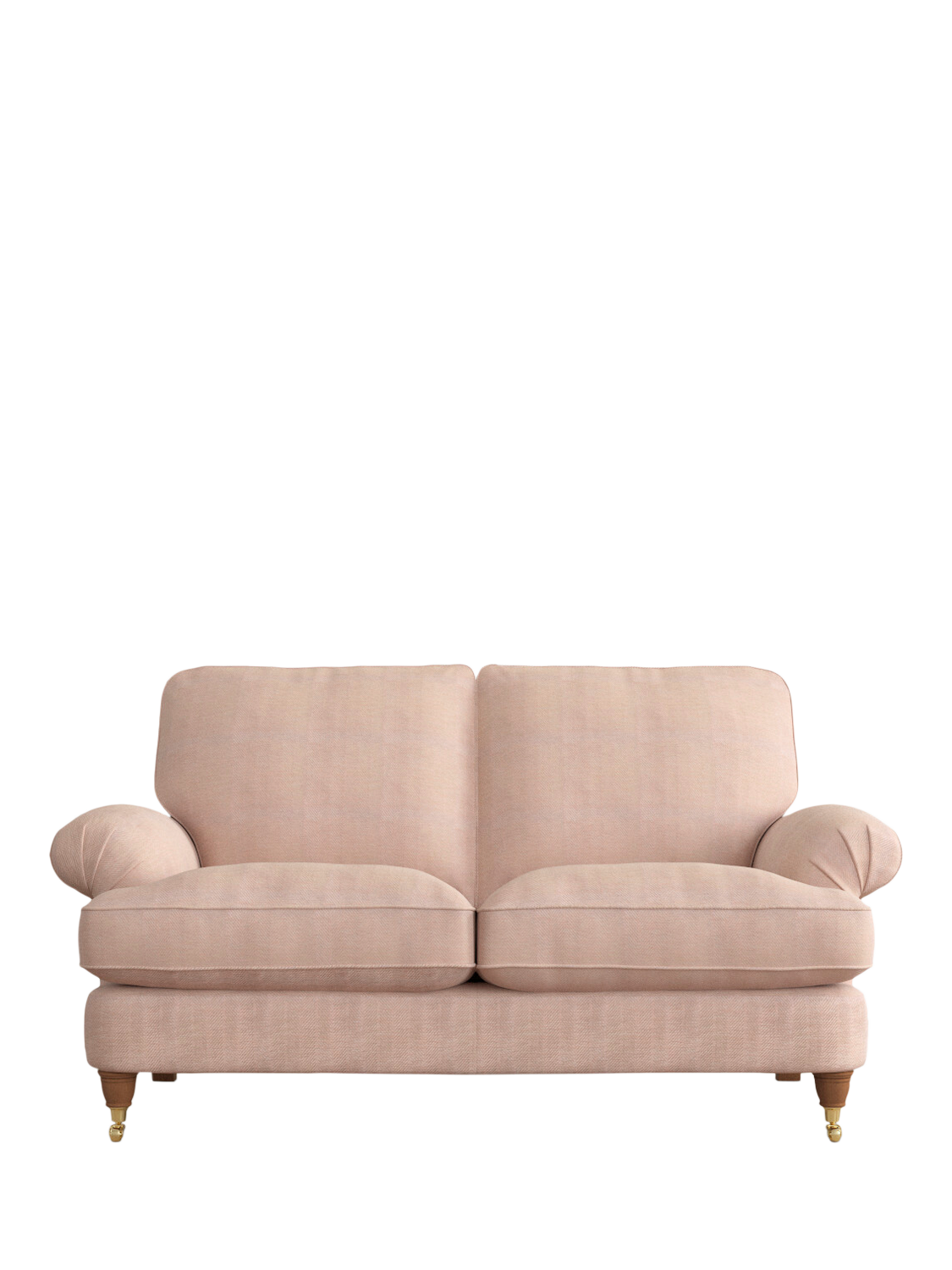 Beaumaris Range, Laura Ashley Beaumaris Small 2 Seater Sofa, Teak Leg, Edwin Blush Pink