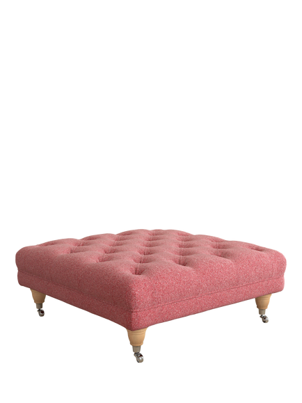 Laura Ashley Gloucester Footstool, Oak Leg, Anneliese Rosewood Red