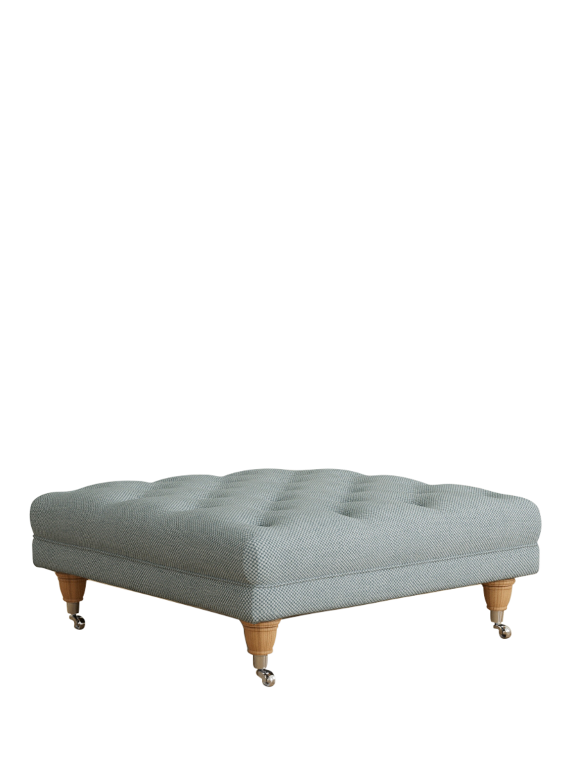Gloucester Range, Laura Ashley Gloucester Footstool, Oak Leg, Anneliese Seaspray