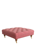 Laura Ashley Gloucester Footstool, Teak Leg, Anneliese Rosewood Red