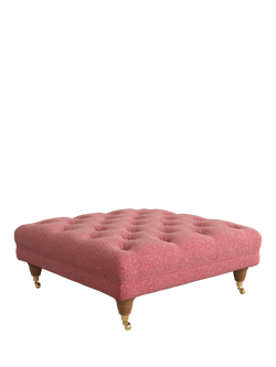 Laura Ashley Gloucester Footstool, Teak Leg, Anneliese Rosewood Red
