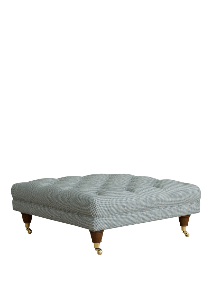 Gloucester Range, Laura Ashley Gloucester Footstool, Teak Leg, Anneliese Seaspray