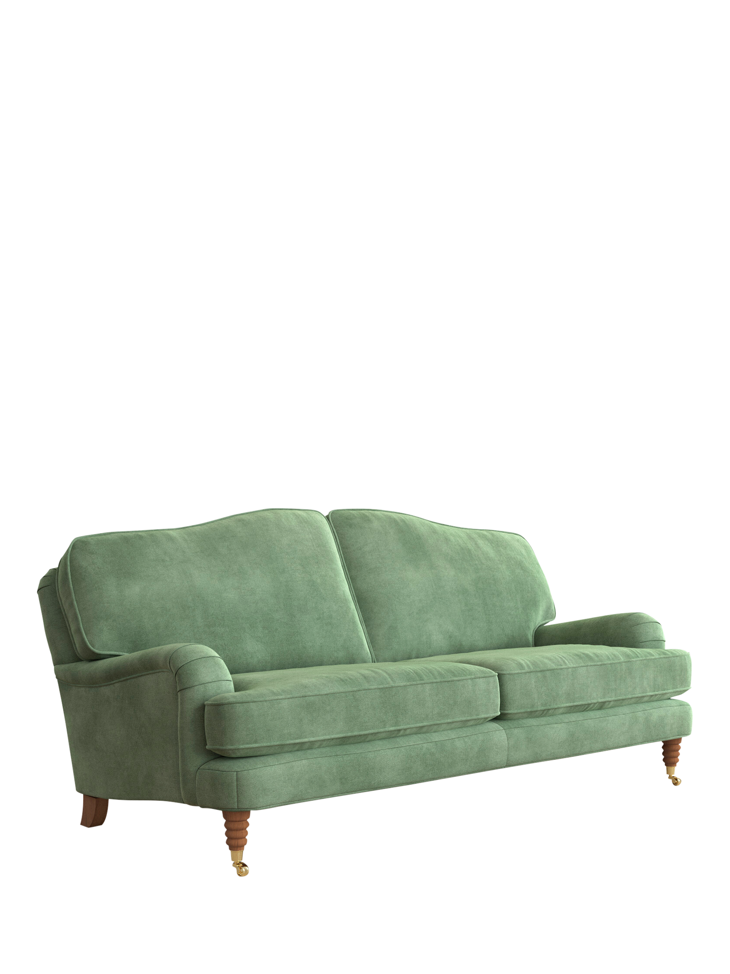 Lynden Range, Laura Ashley Lynden Large 3 Seater Sofa, Teak Leg, Orla Fresh Green