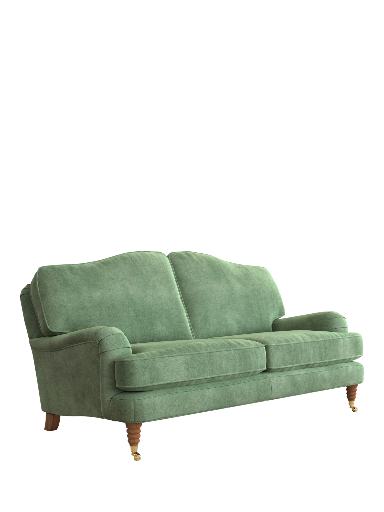 Lynden Range, Laura Ashley Lynden Medium 2 Seater Sofa, Teak Leg, Orla Fresh Green