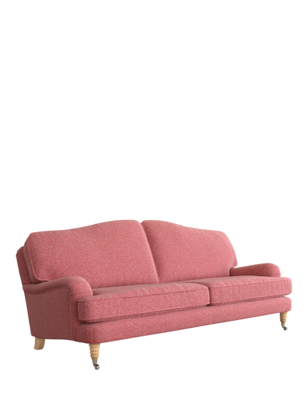 Laura Ashley Lynden Grand 4 Seater Sofa, Oak Leg, Anneliese Rosewood Red