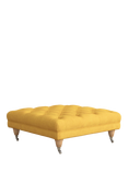 Laura Ashley Gloucester Footstool, Teak Leg, Bainton Ochre Yellow