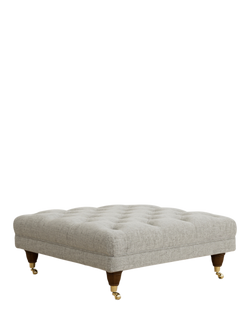 Laura Ashley Gloucester Footstool, Teak Leg, Nantmor Pale Steel