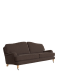 Laura Ashley Lynden Grand 4 Seater Sofa, Oak Leg, Harley Chestnut Brown